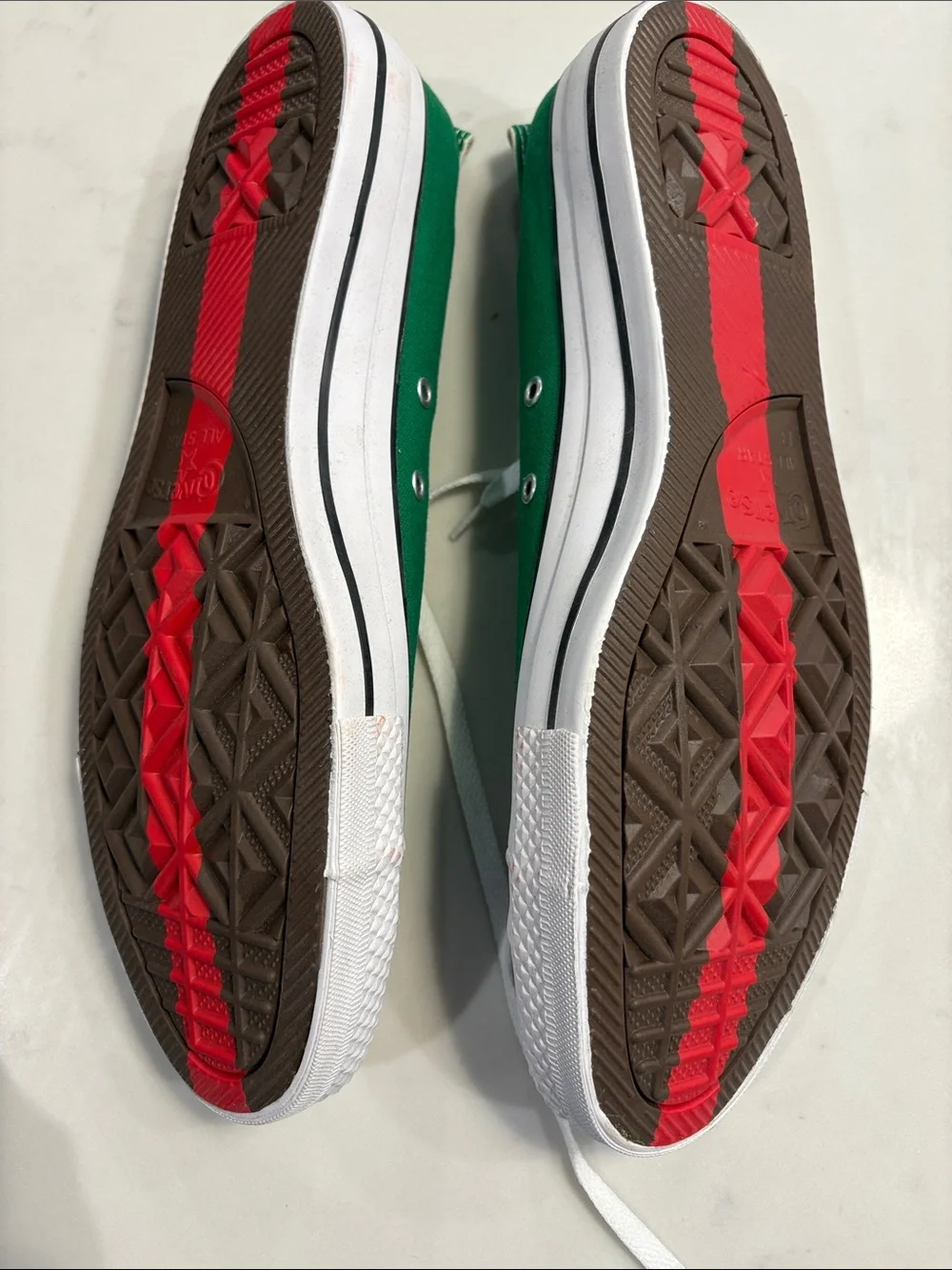 Converse Green Low Top Canvas Sneakers with White Accents - Picture 2 of 3